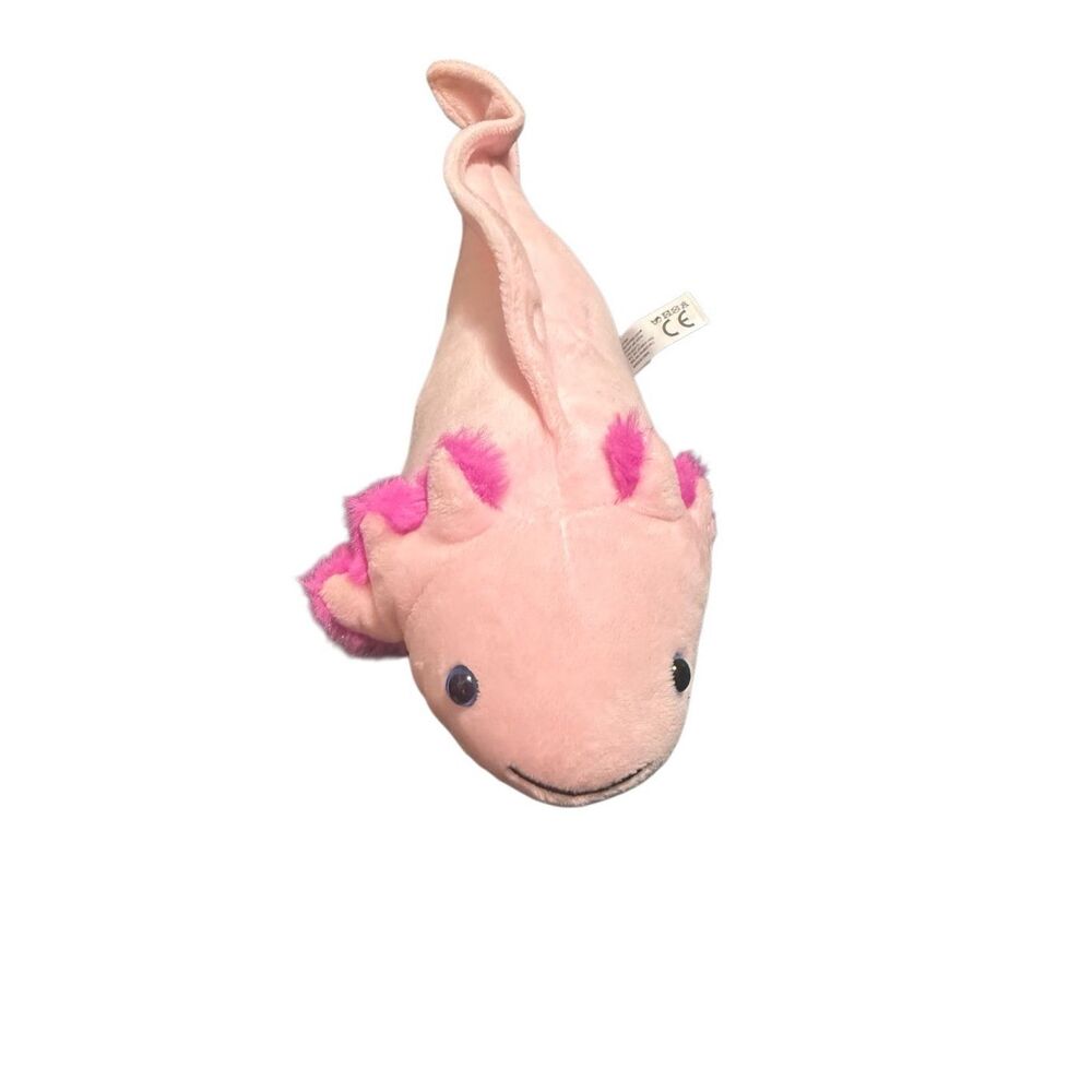 The Petting Zoo Axolotl Plush Stuffed Animal with Two Slap Bracelets Pink Arm - Picture 4 of 11